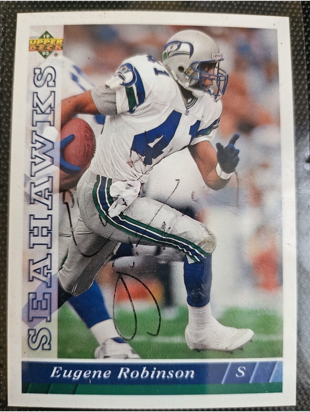 Eugene Robinson HAND SIGNED AUTO on a 1993 Upper Deck - Seahawks NFL